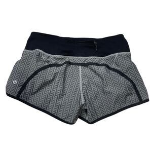 Lululemon Run Times Short 4” Mid Rise Size 4‎ Gray Black